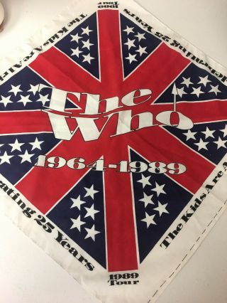 Vintage The Who 1989 Tour The Kids Are All Right British Flag Bandana