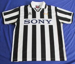 Rare Kappa Juventus Italy Sony 1995/96 Football Shirt Jersey Vintage Blank Sz.  L