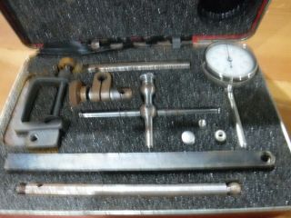 Vintage Starrett No.  196 Dial Test Indicator Set with Case.  001 Jeweled All Parts 7