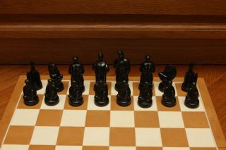 RARE Russian Vintage Soviet USSR plastic decorated chess set and board 4