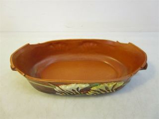 Vintage Roseville Usa Pottery Centerpiece Brown/yellow Bowl Dish 468 - 12
