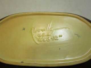 Vintage Roseville USA Pottery Centerpiece Brown/Yellow Bowl Dish 468 - 12 5