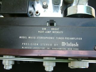 Mcintosh MX110 tube tuner pre - amplifier 8