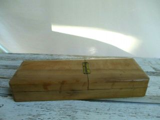 Vintage Wooden Art Box/Case Hinged Brush Holder With Contents 3
