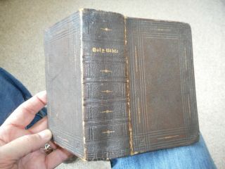 The Holy Bible With The Old And Testaments Vintage Leather 1856 Antigue