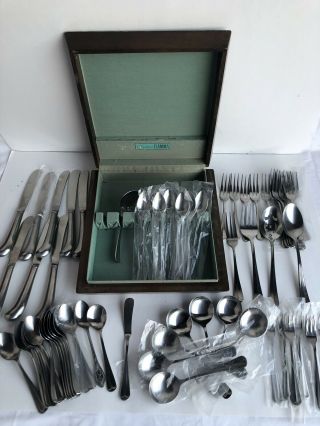 Vintage Leonard Silver Co.  Set Of 72 Silverware Stainless Korea With Case