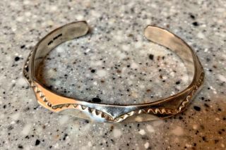 Vintage Michael Taho Navajo Sterling Silver Cuff Bracelet 3