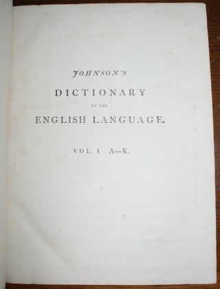 1810 A Dictionary of the English Language Samuel JOHNSON 2 Volumes 10th Edition 4