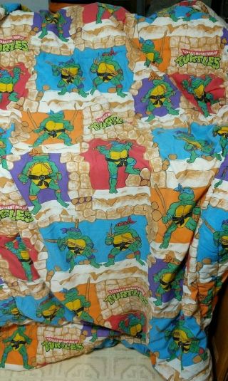 1988 Teenage Mutant Ninja Turtles Twin Comforter Blanket Vintage (020)