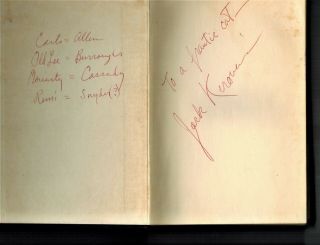 Jack Kerouac Signed Book,  Allen Ginsberg Record 2