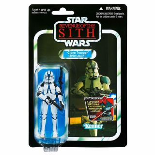 Star Wars Clone Trooper 501st Legion 3.  75 Inch Figure Vc60 Card Vintage