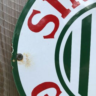 Vintage Porcelain Sinclair Gasoline Oil Pump Plate Sign Service Station 4