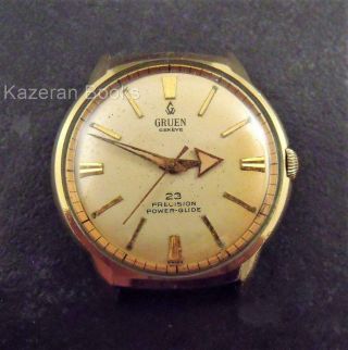 Vintage Gruen Precision Power Glide Wristwatch Borgel Case - Arrow Hour