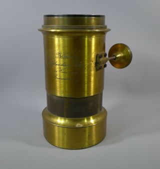 Huge Voigtlander & Sohn Lacquered Brass Petzval Portrait Camera Lens 17077