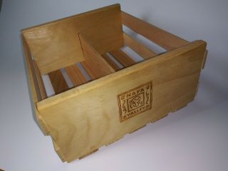 Napa Valley Box Co Vintage Wood Crate Cd Split Storage Case Holder Holds 54