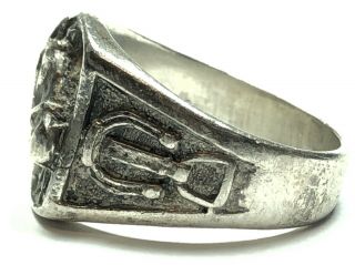 Vintage Unisex Sterling Silver Horse Horseshoe Ring - Size 10.  5 5