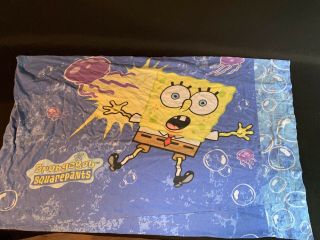 2001 Spongebob Squarepants Pillowcase Hunting Squid Ward Sponge Bob Vintage