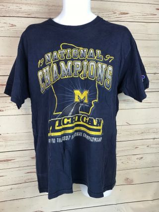 Vintage Pro Player Michigan Wolverines 1997 National Champions Shirt Size L