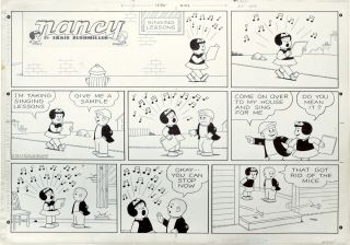 Ernie Bushmiller Artwork For Nancy Sunday Comic Strip 143756