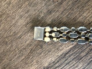 Vintage Sherman Rhinestone Bracelet With Safety Chain 2