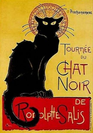 Chat Noir Steinlen Print - Black Cat Vintage Poster
