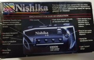Nishika N9000 3d 35mm Quadra Lens Film Camera N - 9000 Open Box