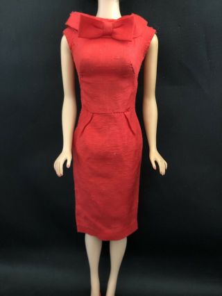 Vintage Barbie Red Silk Sheath Pak Dress (1962 - 63)