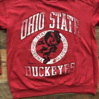 OSU Ohio State University Buckeyes Vintage Crewneck Sweatshirt Sz M Pullover 90s 2