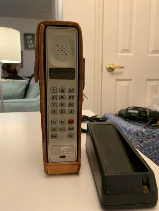 Vintage Rare Motorola Brick Cell Phone with Leather Case 2