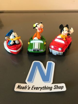 Rare Vintage Micky Pluto And Donald Duck 2000 Metal Cars