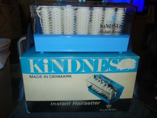 1967 Vintage Clairol Kindness Hot Rollers 14 With 14 Clips Made In Denmark