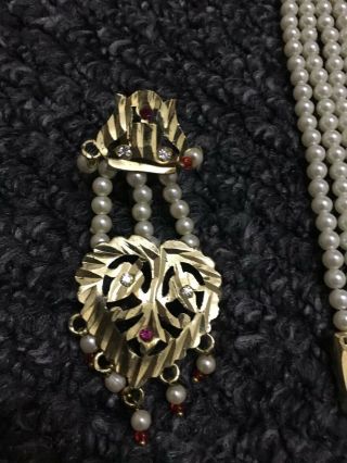 Vintage antique Pearl Victorian Style Costume Jewellery 4
