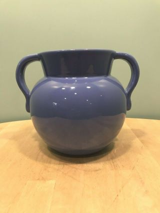 Vintage Trenton Pottery Tepeco Double Handle Vase Blue