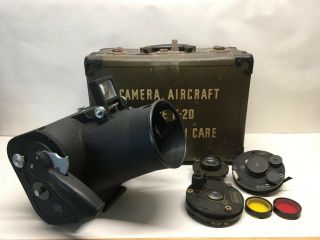 Wwii Era Folmer Graflex Us Army Air Force Aircraft K - 20 Camera Aerial W/ Case