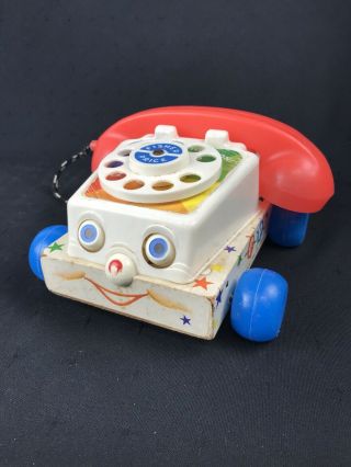 Vintage Fisher Price 1961 Rotary Chatter Telephone Pull - Along Toy 747