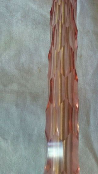 Vintage Pink Depression Glass Candle Stick Table Lamp 4