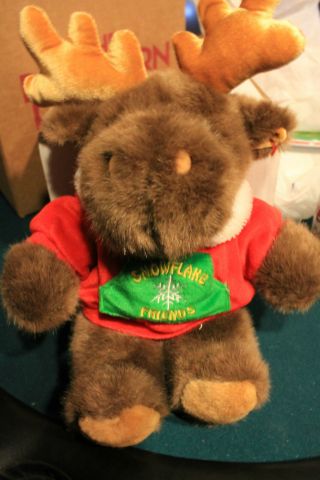 2002 Dan Dee Snowflake Friends Moose Reindeer Plush Vintage Retired Stuffed