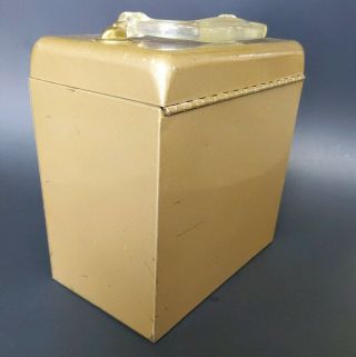 VINTAGE 1950s METAL AMFILE PLATTER PAK 45 RPM RECORD BOX STORAGE CASE STURDY 2