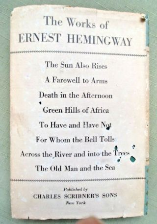 GREEN HILLS OF AFRICA by ERNEST HEMINGWAY reprinted 1954 2