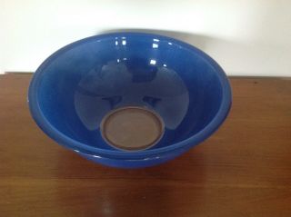 Vintage Pyrex 326 Large 4l Bowl Blue With Clear Bottom,  Usa