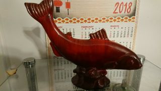 Blue Mountain Pottery Fish Trout glazed in Red 1978 Vintage 3