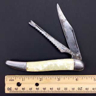 Vintage Imperial Usa Fishing Pocket Knife,  Folding 3 - Inch Blade,  Bottle Opener