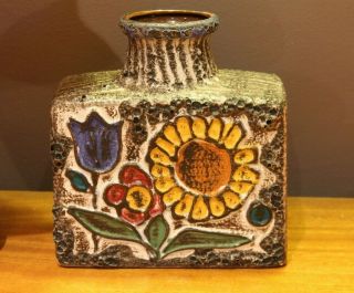 Retro Vintage West German Pottery Fat Lava Vase Scheurich 281 - 19 Rare D Sign