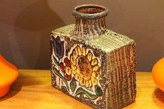 Retro Vintage West German Pottery Fat Lava Vase Scheurich 281 - 19 Rare D Sign 3