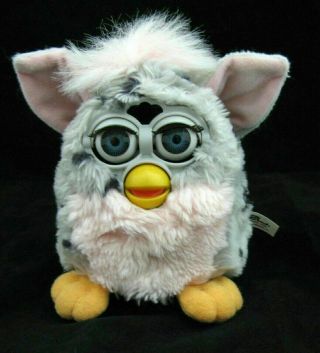 Vtg Furby Baby Gray Pink With Black Spots 70 - 800 2a 1998