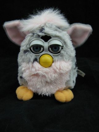 Vtg Furby Baby Gray Pink with Black Spots 70 - 800 2A 1998 5