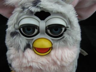 Vtg Furby Baby Gray Pink with Black Spots 70 - 800 2A 1998 6
