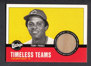 Tony Perez 2001 Upper Deck Vintage Timeless Teams Game Bat Card Reds