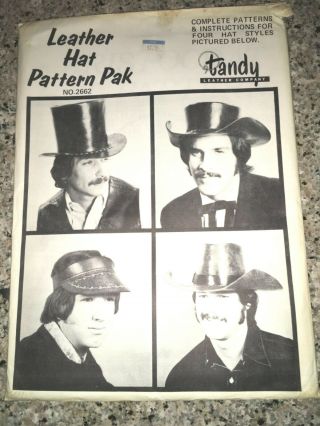 Vintage Tandy Leather Hat Pattern Pak For 4 Hats 2662
