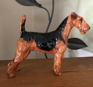 Vintage Royal Doulton Airedale Terrier - Bone China Dog Figurine - 4 1/2 " - 5 ".
